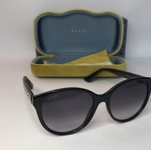 Authentic New Gucci GG0631SShiny Black Round  Sunglasses